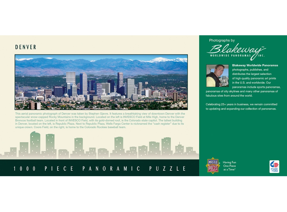 MASTERPIECES Panoramatické puzzle Denver, Colorado 1000 dielikov