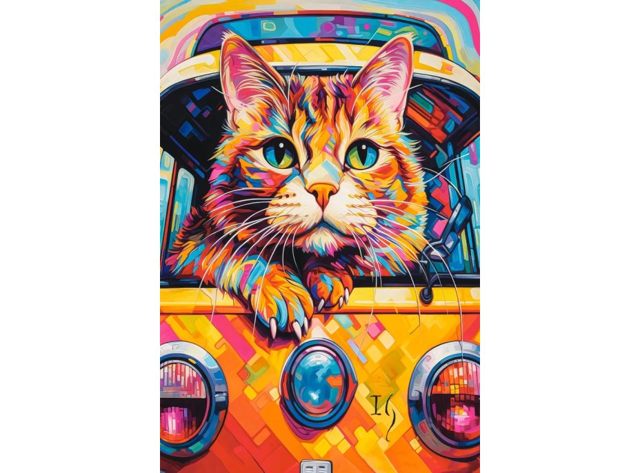 CASTORLAND Puzzle Mačacie cestovanie busom 1000 dielikov