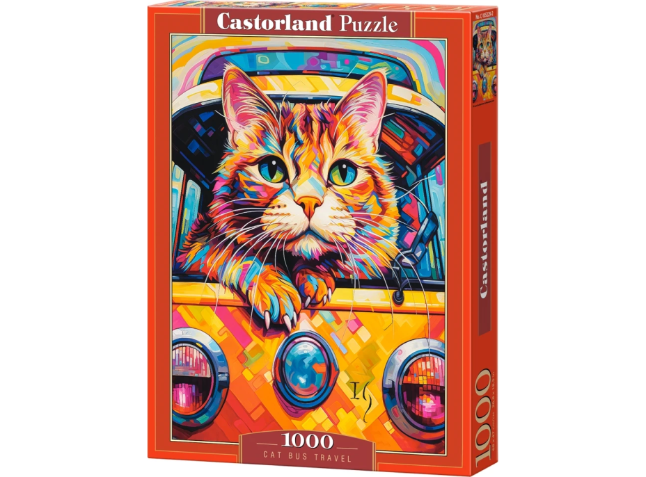 CASTORLAND Puzzle Mačacie cestovanie busom 1000 dielikov