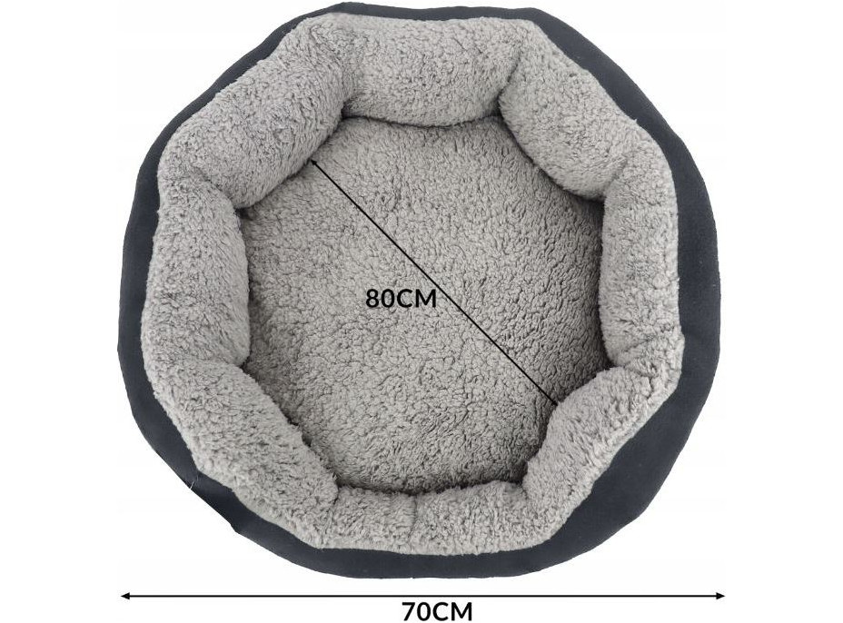 Pelech pre psa SNOOZY XL 80 cm - šedý/čierny