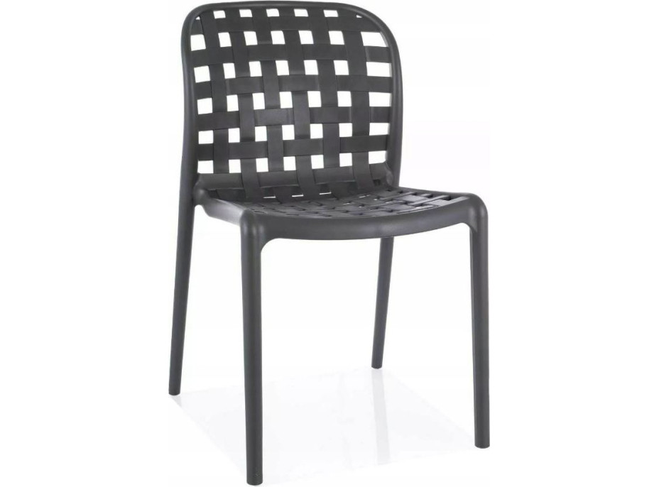 Záhradná plastová stolička STRIP - šedá