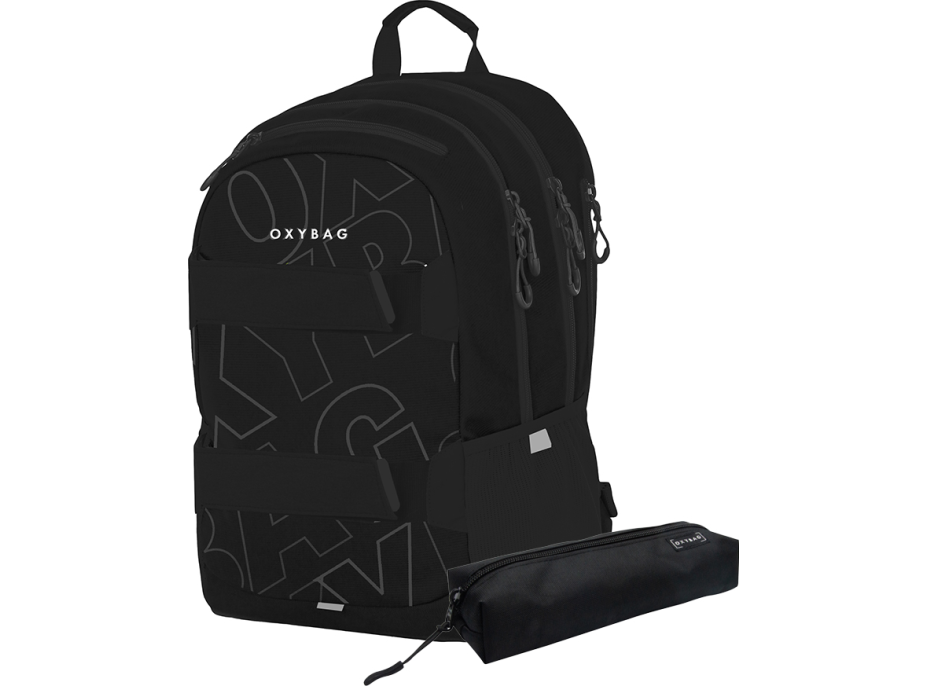 OXYBAG Študentský batoh + etue OXY Sport Font White