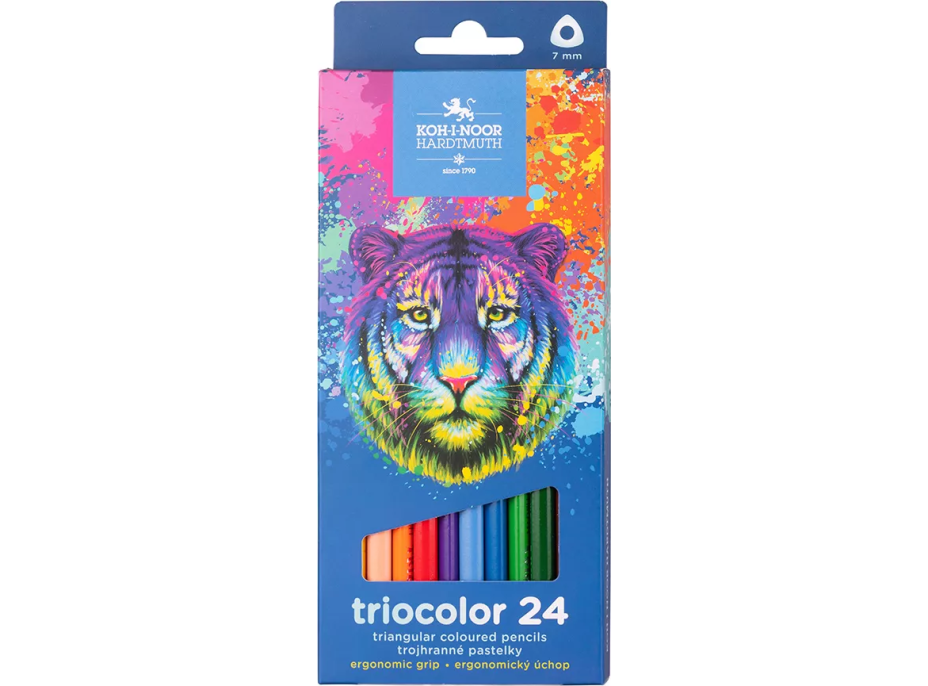 KOH-I-NOOR Trojhranné pastelky Triocolor 24 ks Tiger