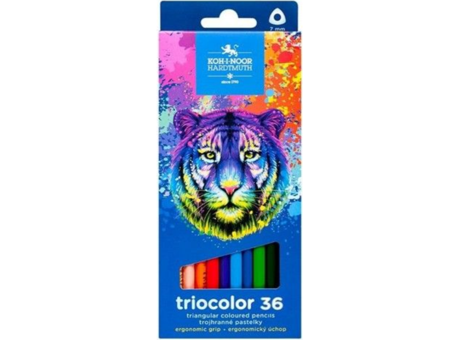 KOH-I-NOOR Trojhranné pastelky Triocolor 36 ks Tiger