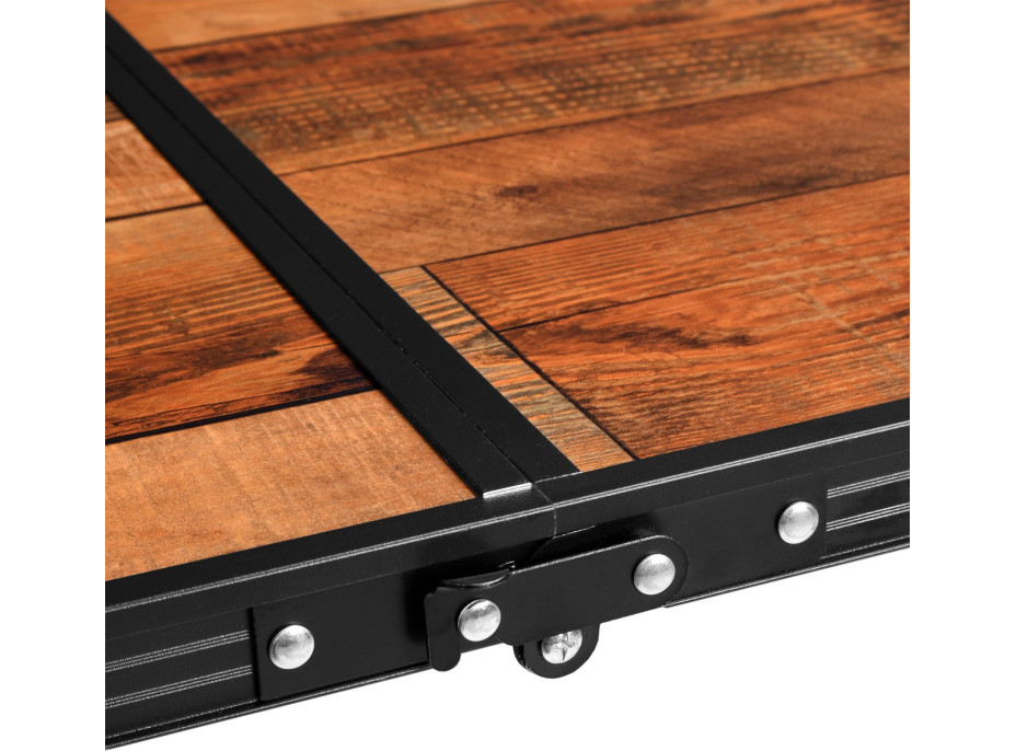 Zostava kempingového nábytku 1+4 TRAMP 120x60 cm - čierna / dekor dreva