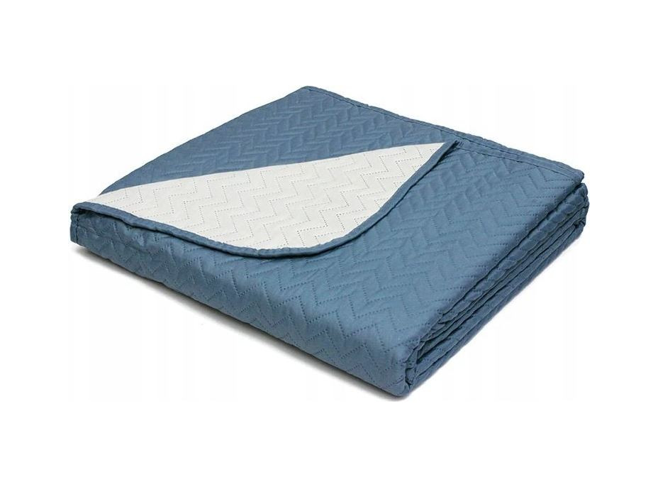 Obojstranný prehoz na posteľ MERINO 220x240 cm - krémový/modrý