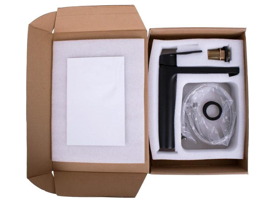 Umývadlová batéria LENKA - vysoká - čierna matná