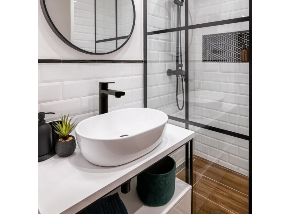 Umývadlová batéria LENKA - vysoká - čierna matná