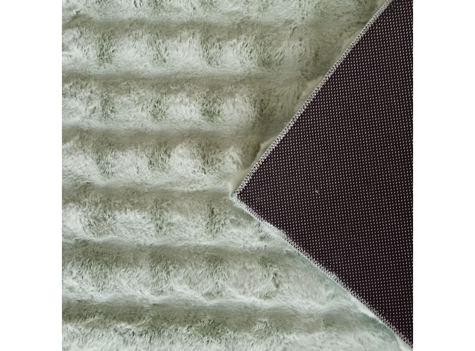 Kusový koberec MERLIN 3D - imitácia králičej kožušiny - zelený