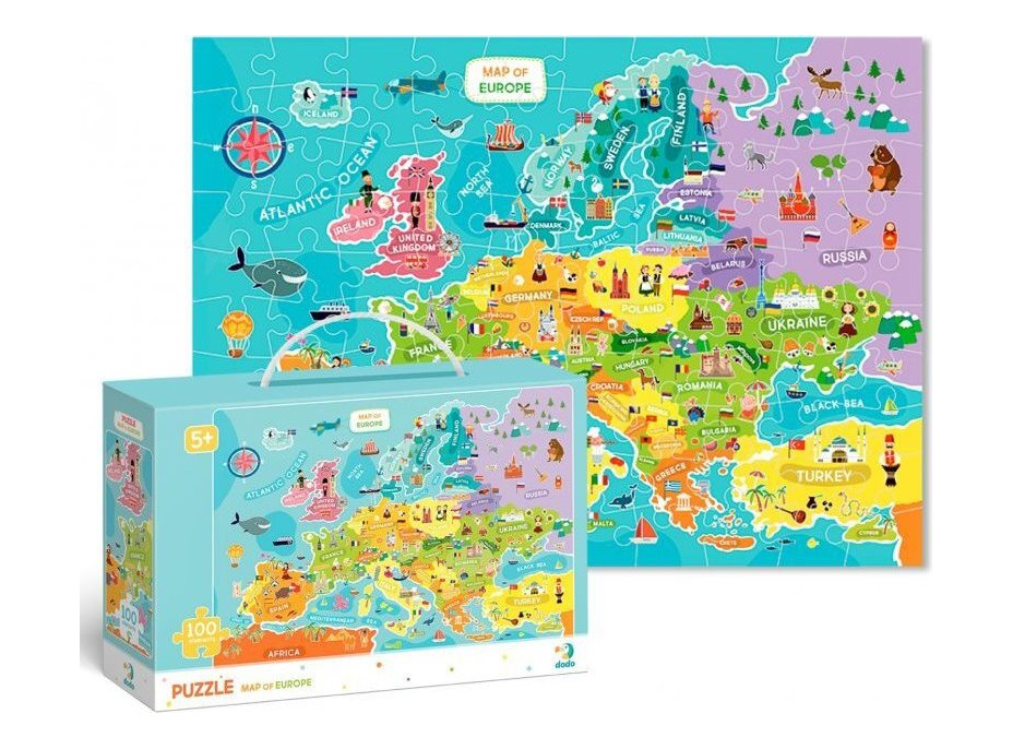 DODO Puzzle Mapa Európy 100 dielikov