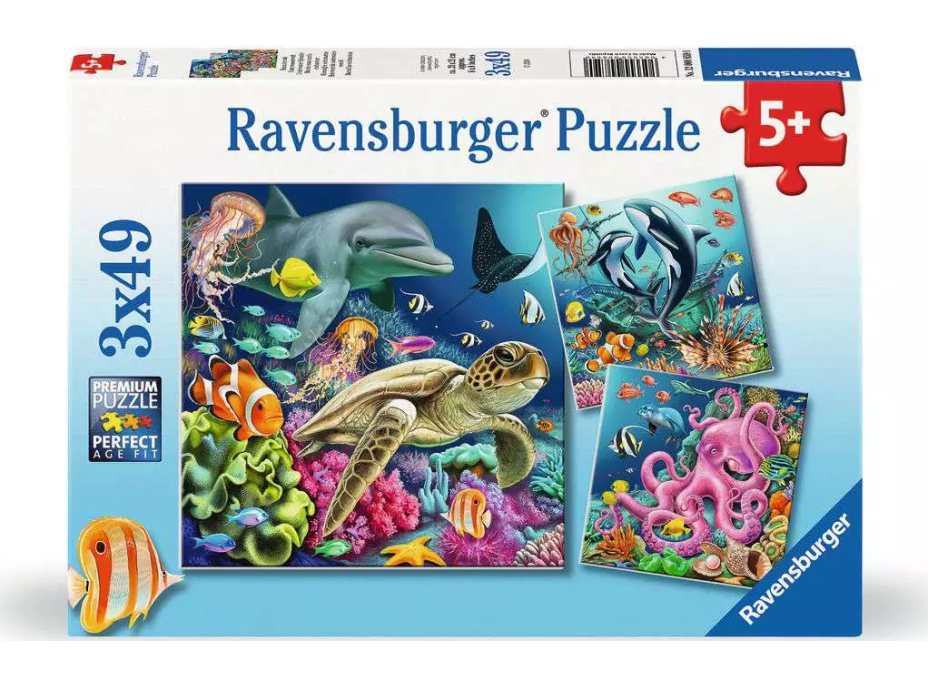 RAVENSBURGER Puzzle Život pod vodou 3x49 dielikov