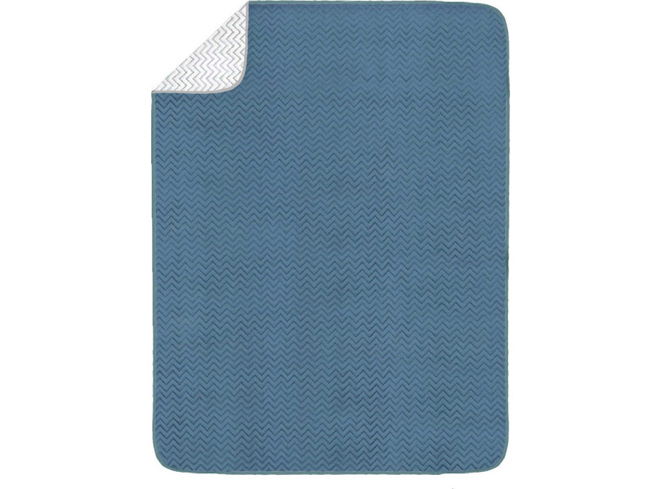 Obojstranný prehoz na posteľ MERINO 200x220 cm - krémový/modrý