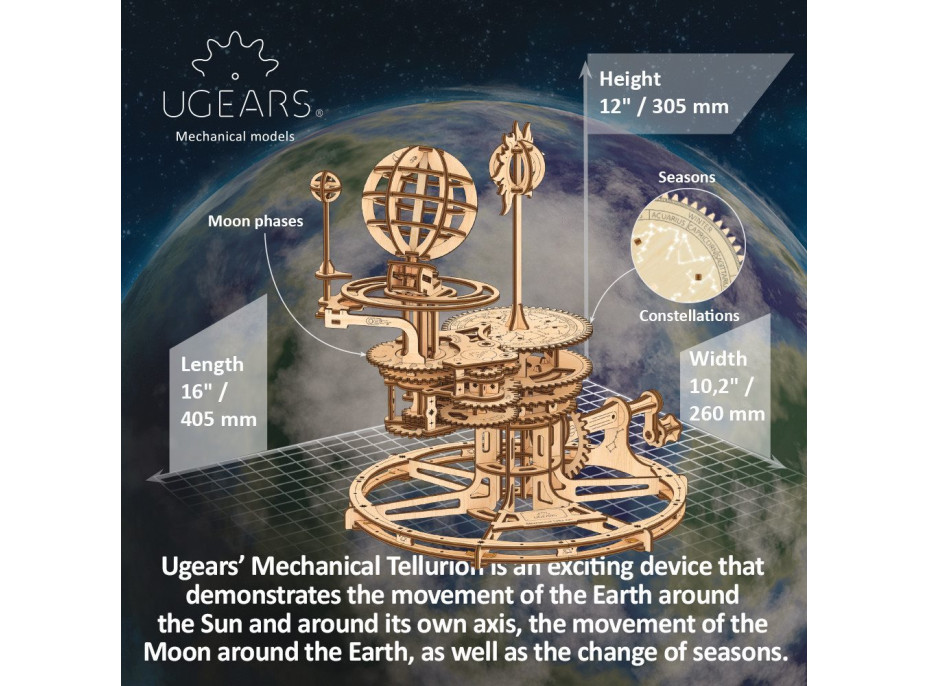 UGEARS 3D puzzle Tellurion 249 dielikov