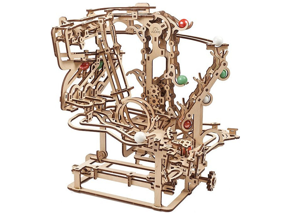 UGEARS 3D puzzle Guľôčková dráha Marble Run: Chain Hoist 400 dielikov