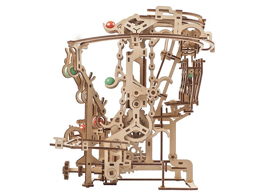 UGEARS 3D puzzle Guľôčková dráha Marble Run: Chain Hoist 400 dielikov