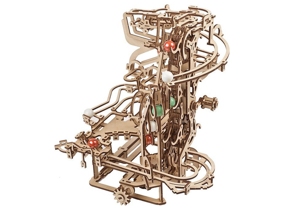 UGEARS 3D puzzle Guľôčková dráha Marble Run: Chain Hoist 400 dielikov