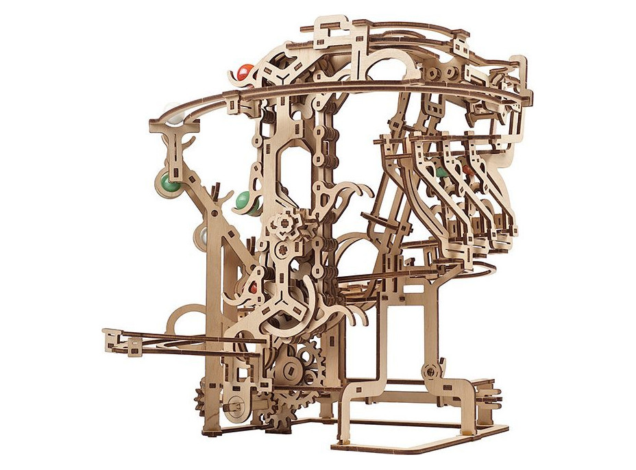 UGEARS 3D puzzle Guľôčková dráha Marble Run: Chain Hoist 400 dielikov