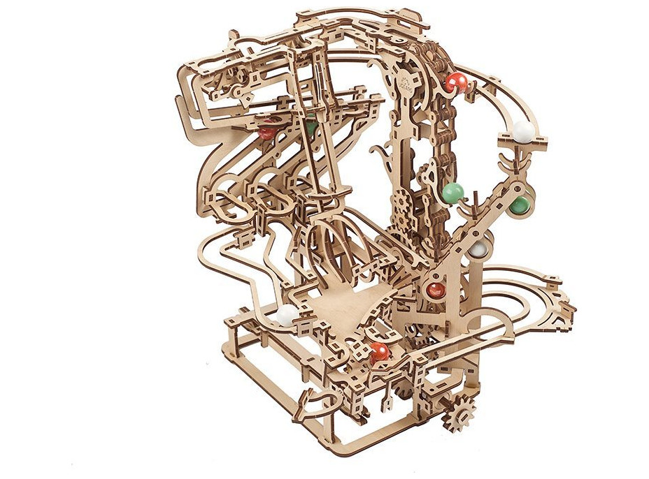 UGEARS 3D puzzle Guľôčková dráha Marble Run: Chain Hoist 400 dielikov