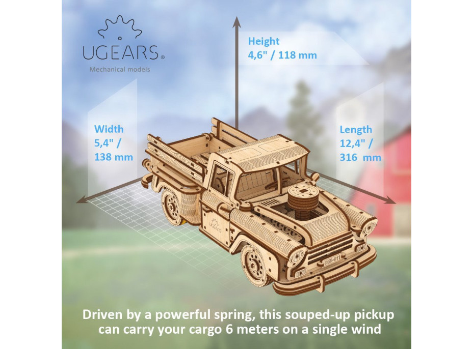 UGEARS 3D puzzle Pickup Lumbearjack 460 dielikov
