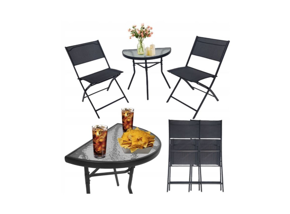 Balkónový stôl LIPARI - čierny
