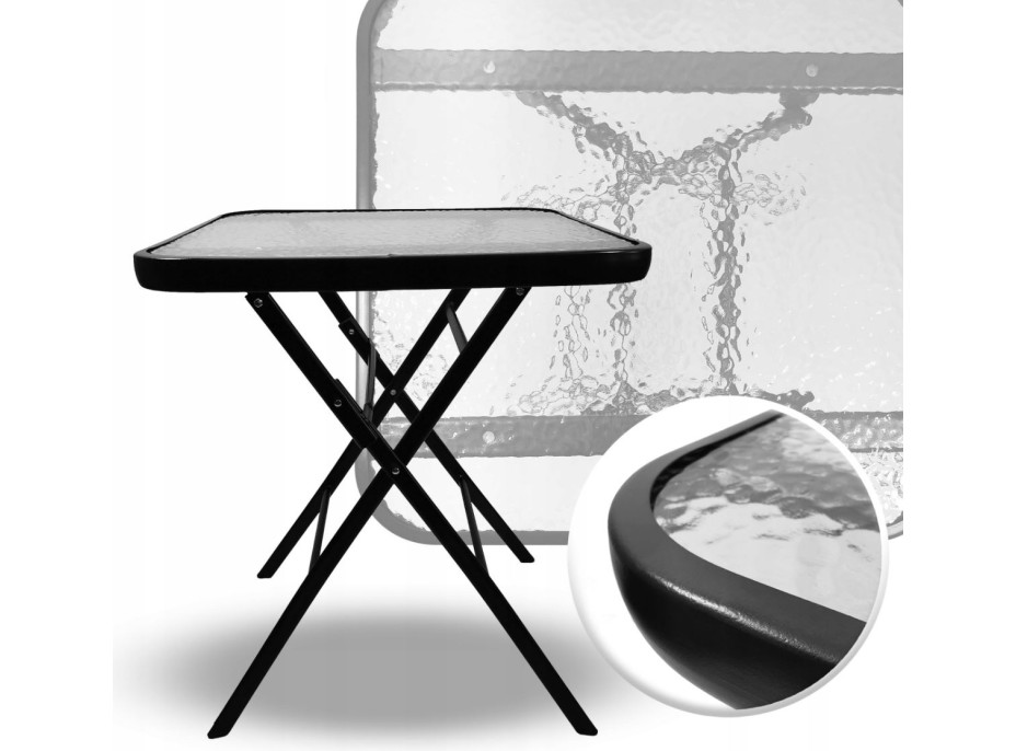 Balkónový stôl TASOS 60x60 cm - čierny