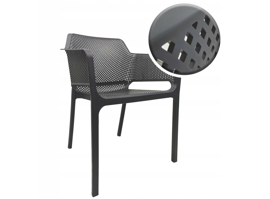 Záhradná plastová stolička RYLAN - antracit