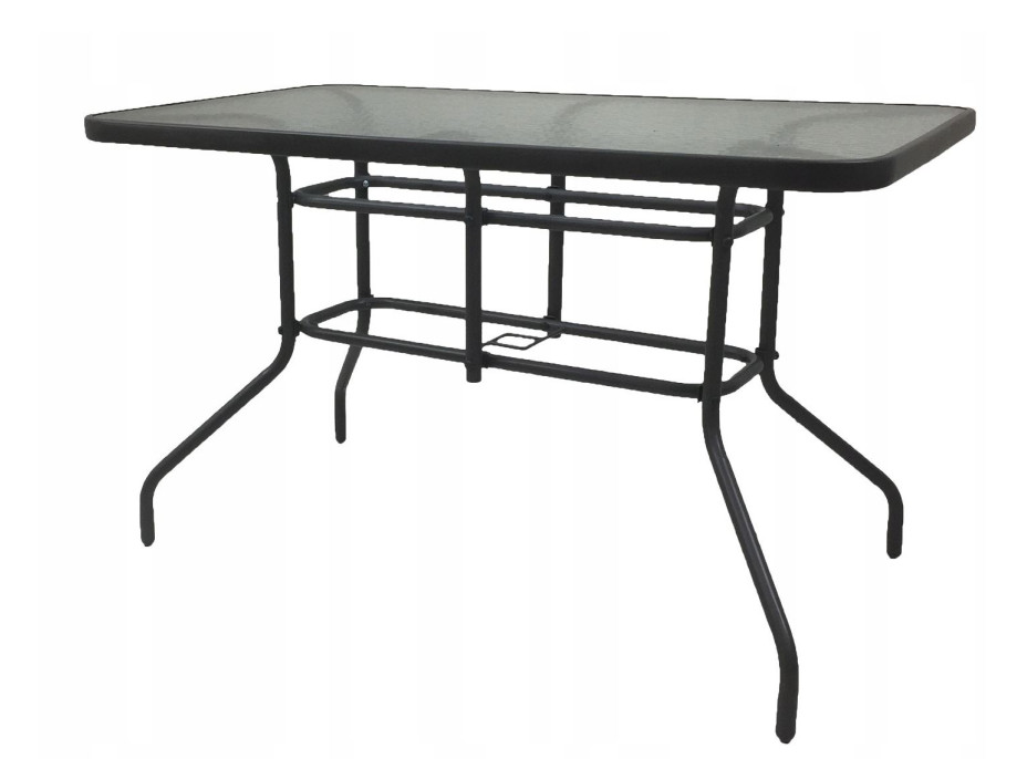 Záhradný stôl BERGAMO - 120x70x70 cm - čierny