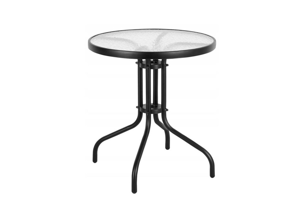 Záhradný okrúhly stôl BERGAMO - 90 cm - čierny