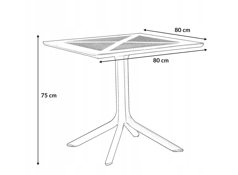 Záhradný stôl TULUM 80x80 cm - čierny