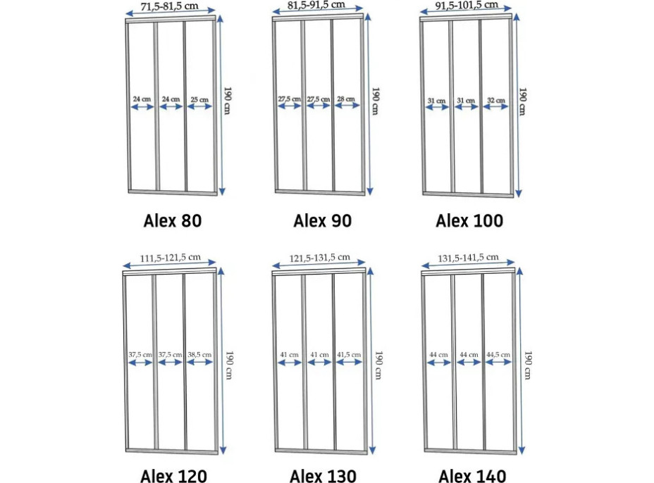 Sprchové dvere Rea ALEX 100 cm - brúsené zlaté