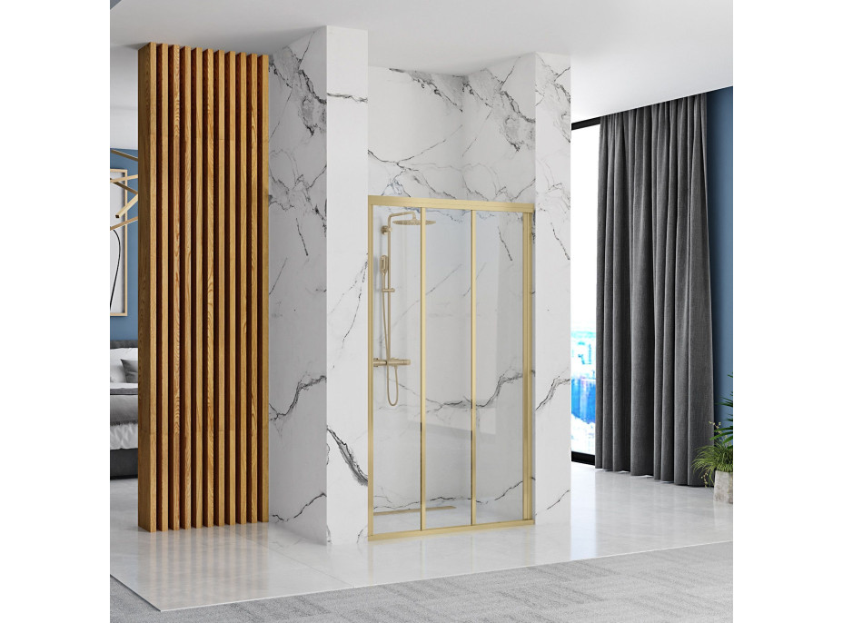 Sprchové dvere Rea ALEX 120 cm - brúsené zlaté
