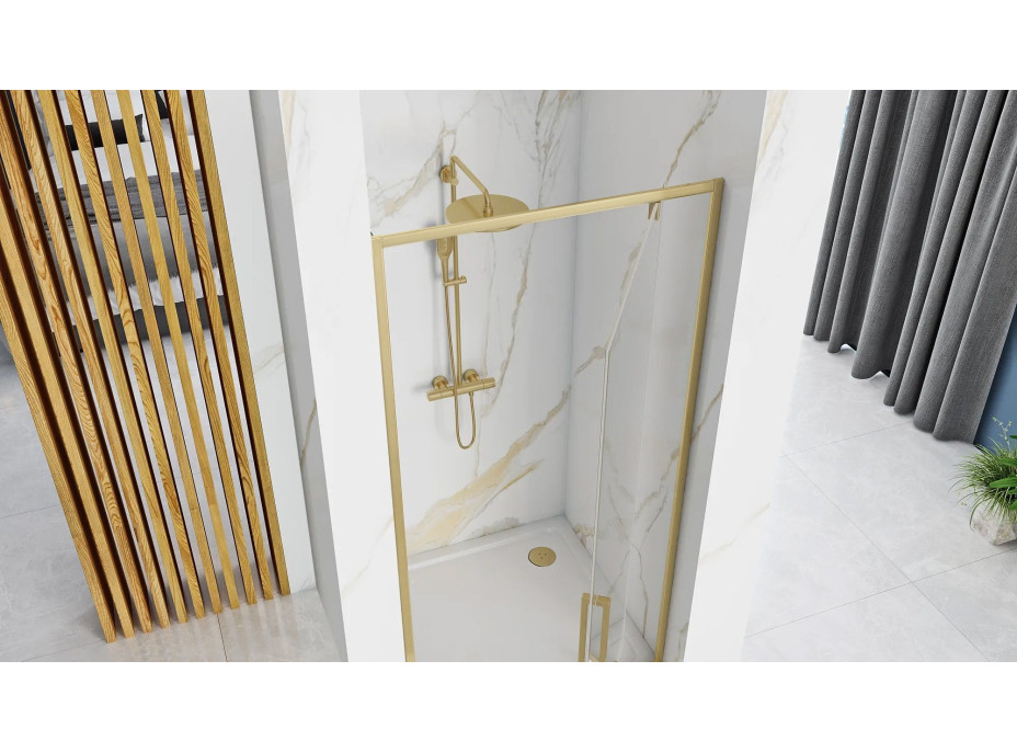 Sprchové dvere Rea RAPID swing 100 cm - zlaté brúsené
