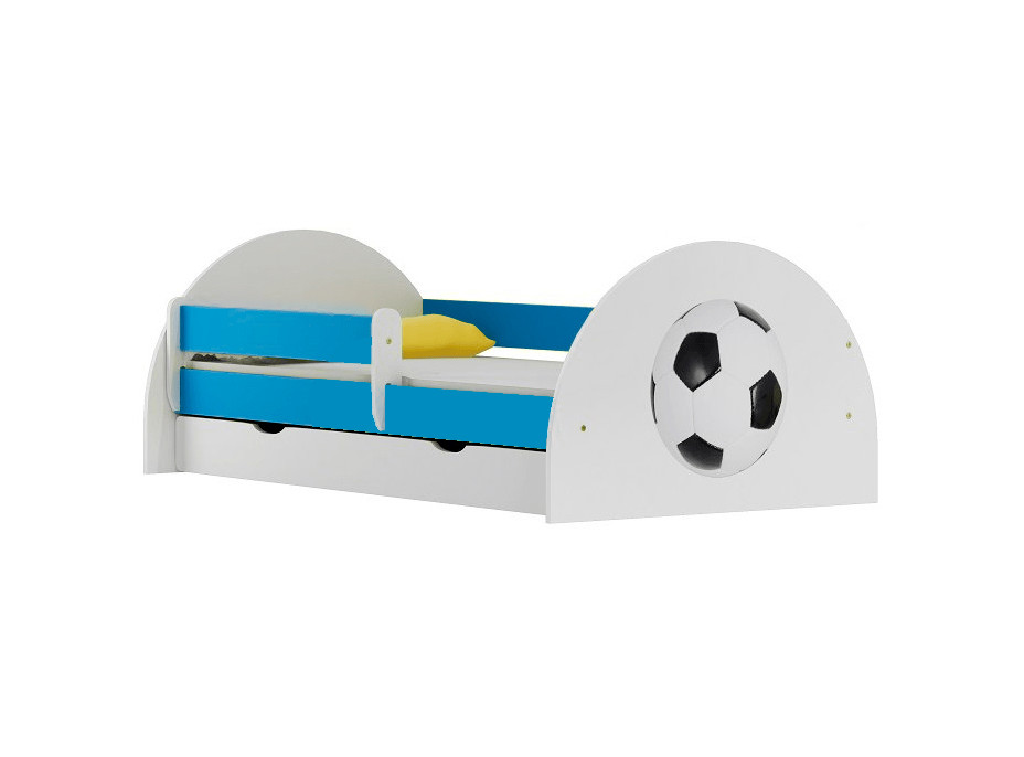 Detská posteľ so šuplíkom FUTBAL 200x90 cm - modrá/biela