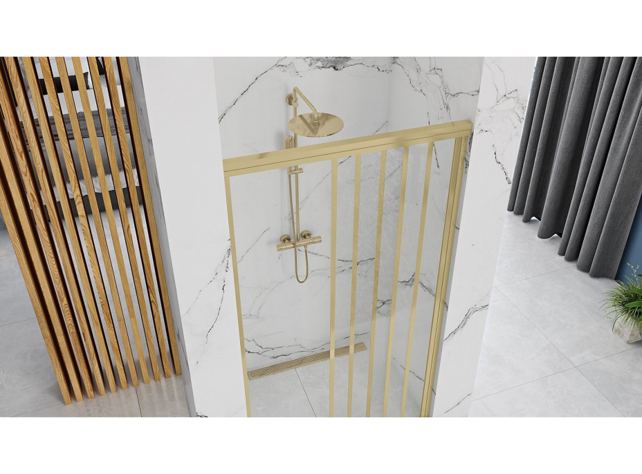 Sprchové dvere Rea ALEX 120 cm - brúsené zlaté