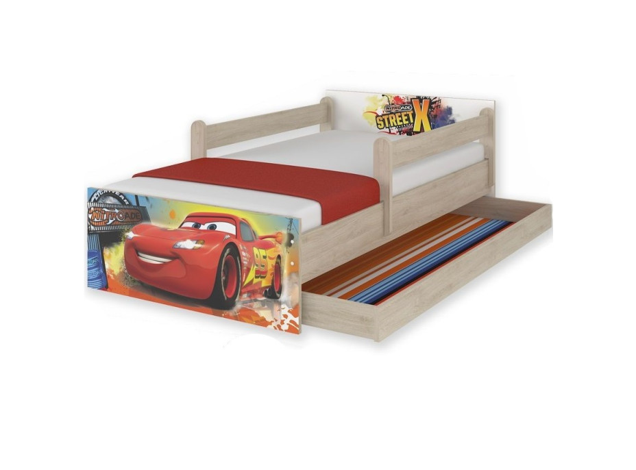 Detská posteľ MAX Disney - AUTA 180x90 cm - so zásuvkou