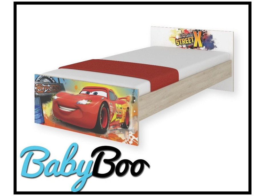 Detská posteľ MAX Disney - AUTA 180x90 cm - bez šuplíku