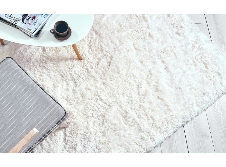 Plyšový detský koberec MAX BIELY - ECRU
