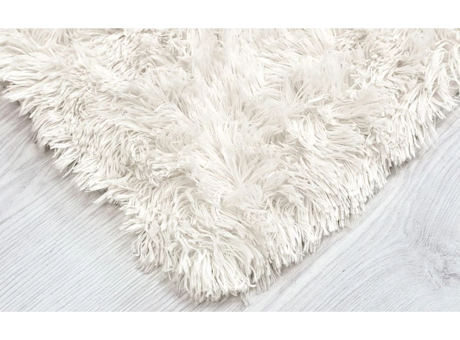 Plyšový detský koberec MAX BIELY - ECRU