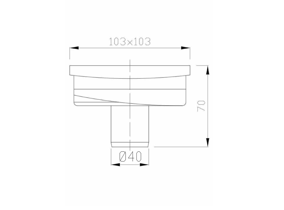 Bruckner Podlahový vpust 103x103 priama, DN40, mriežka nerez lesk 183.053.0