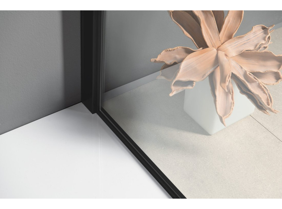 Polysan MODULAR SHOWER BLACK jednodielna zástena pevná na inštaláciu na stenu, 1000 mm MS1-100B
