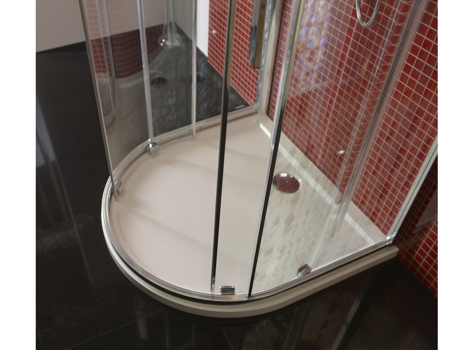 Polysan LUCIS LINE polkruhová sprchová zástena 900x900mm, číre sklo DL3615