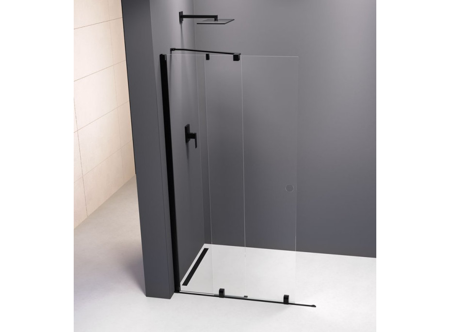 Polysan MODULAR SHOWER zástena s pojazdmi 1400 mm, čierna MS5-140B