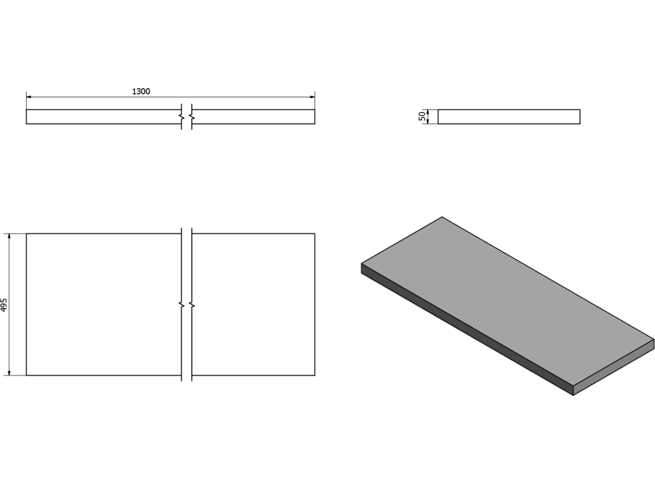 Sapho AVICE doska 130x50cm, old wood AV138