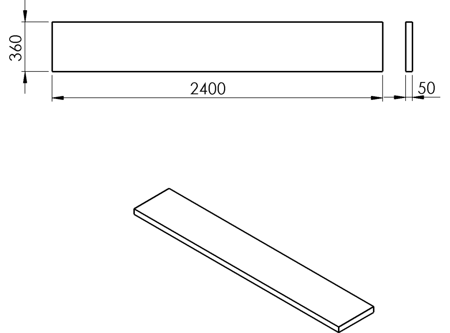 Sapho AVICE doska 240x36cm, dub tmavý AV24611