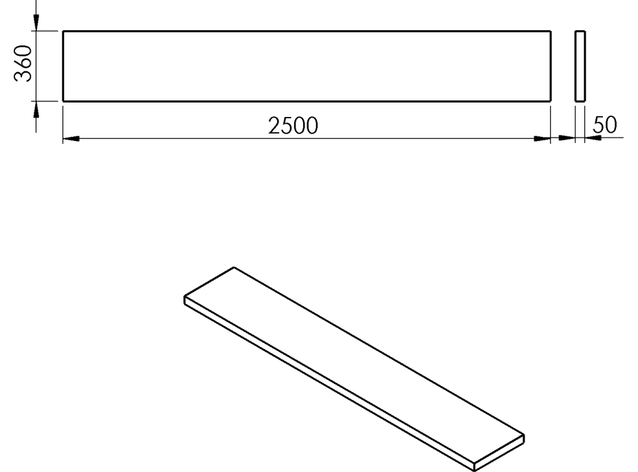 Sapho AVICE doska 250x36cm, aquamarine AV2566