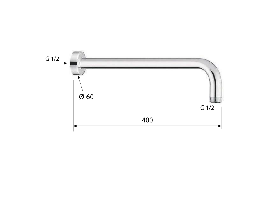 Sapho Sprchové ramienko okrúhle, 400mm, biela mat BR514