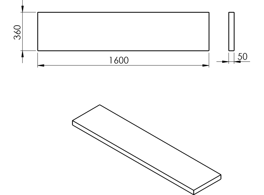 Sapho AVICE doska 160x36cm, old wood AV1668