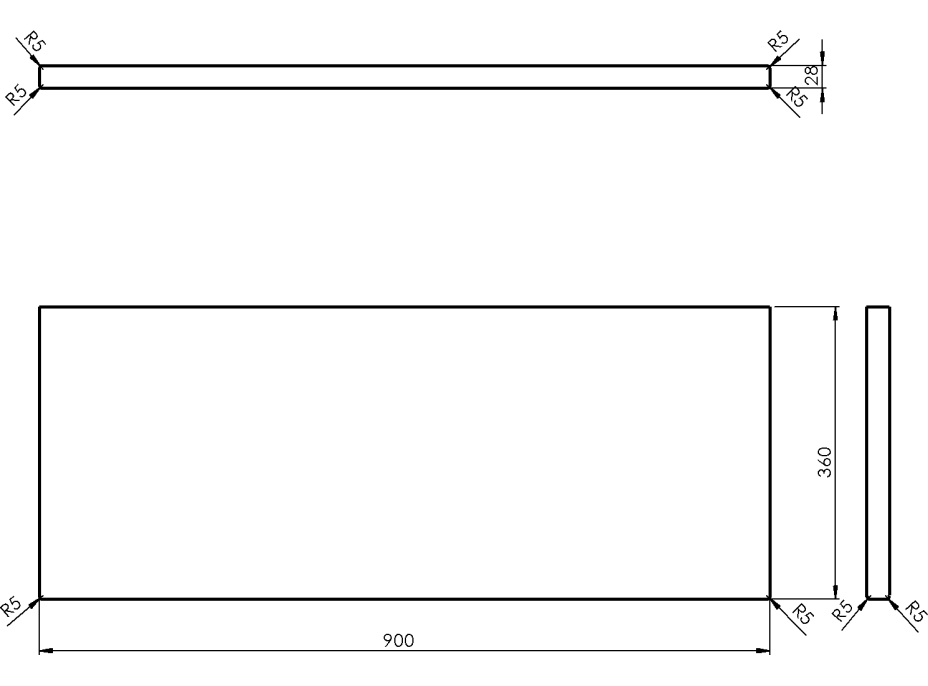 Sapho WOODY doska 900x28x360mm, masív prírodný dub WD096-70