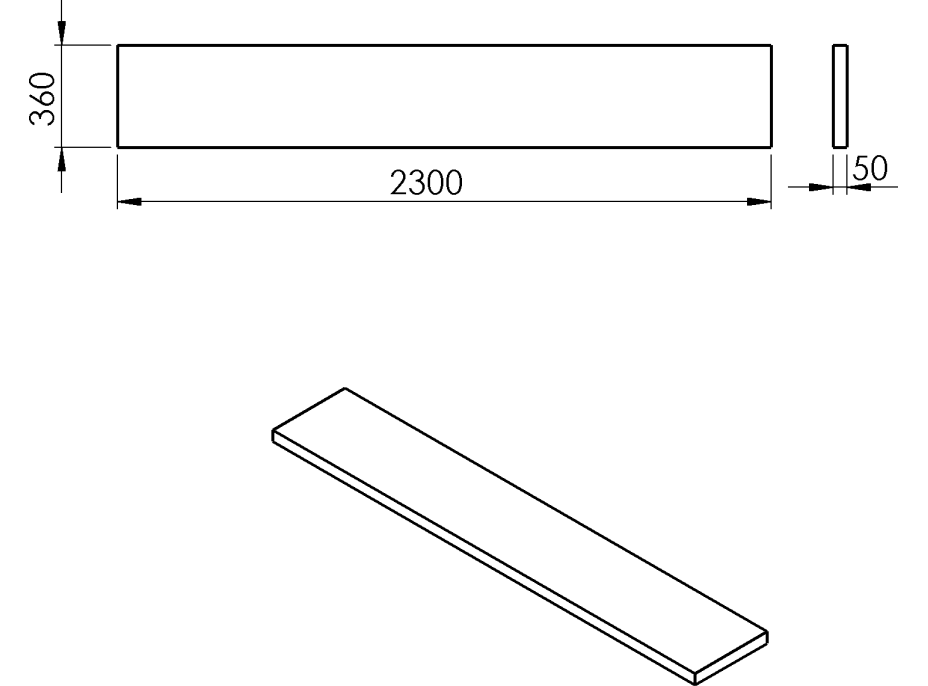 Sapho AVICE doska 230x36cm, dub Rover AV2364