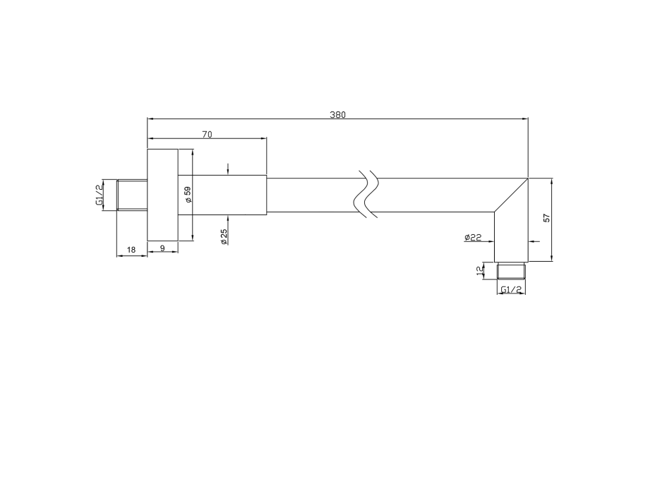 Sapho Sprchové ramienko okrúhle, 380mm, chróm 1205-16